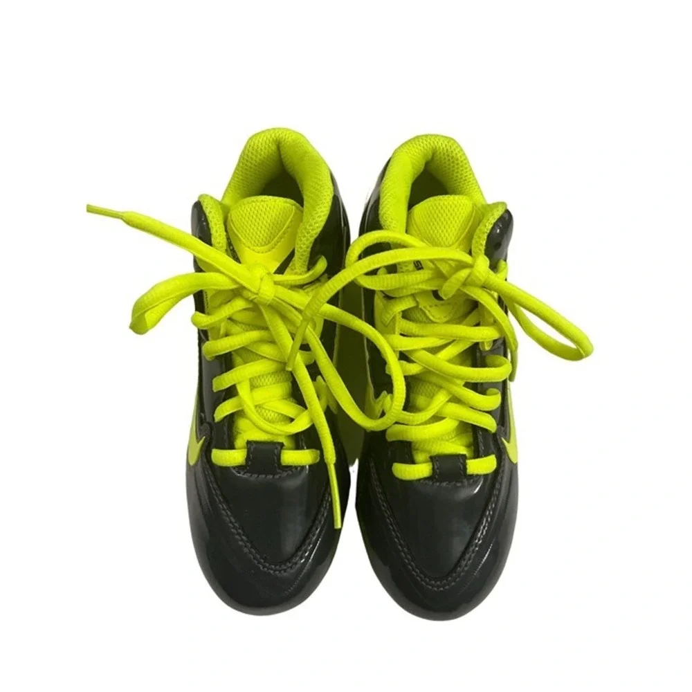 Nike‎ Speedlax Lacrosse Cleats Youth 1.5Y Black Volt Neon Yellow Dual Pull